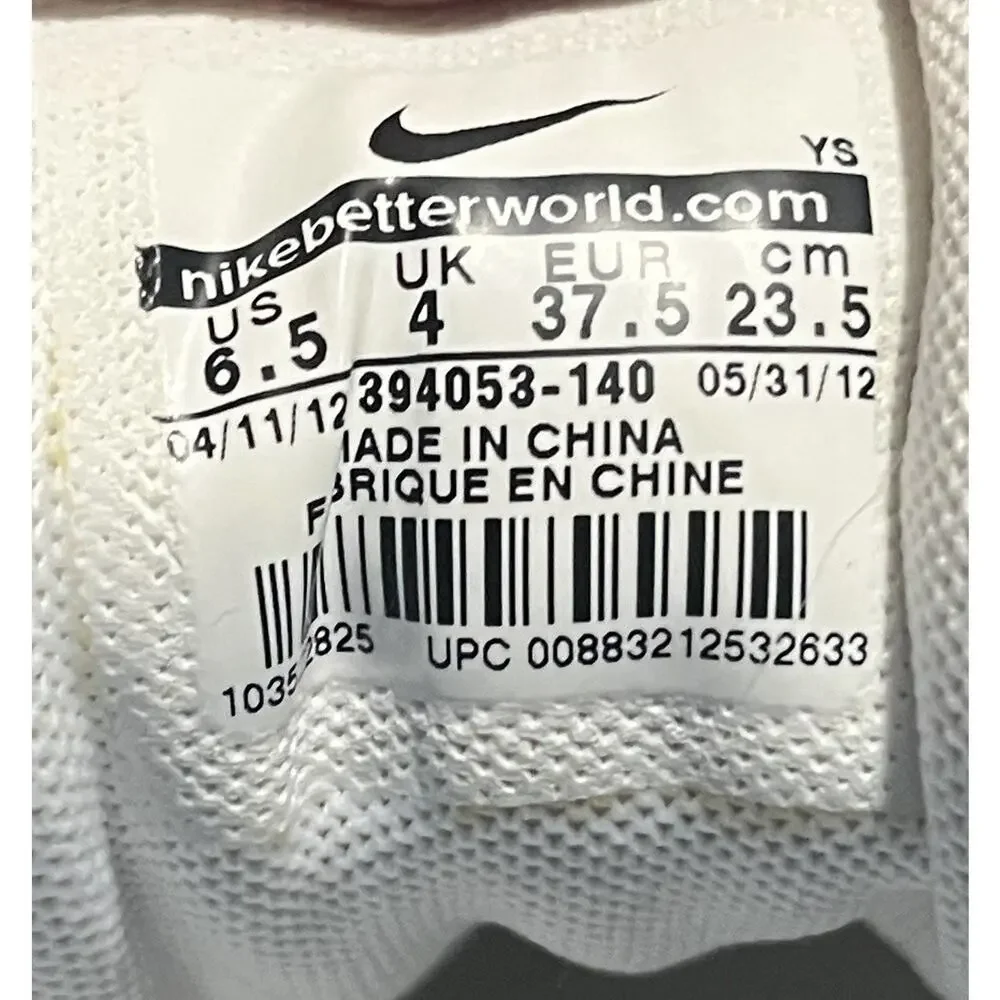 Nike Youth Unisex Running Shoes 394053-140 White Blue Green Size 6.5